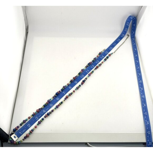 Carolyn Pollack Necklace Multi Gem Turquoise Lapis Amethyst Rhodonite Beaded 925 - Picture 4 of 12